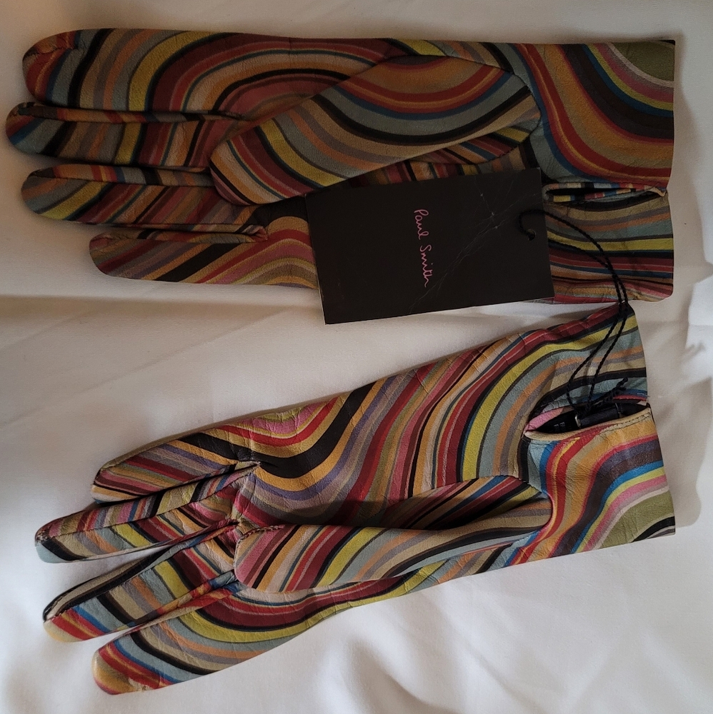Paul Smith - Women's Swirl Print Leather Gloves
